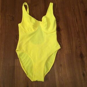 Vintage Royal Pacific Coast Bright Yellow Underwire Swimsuit
